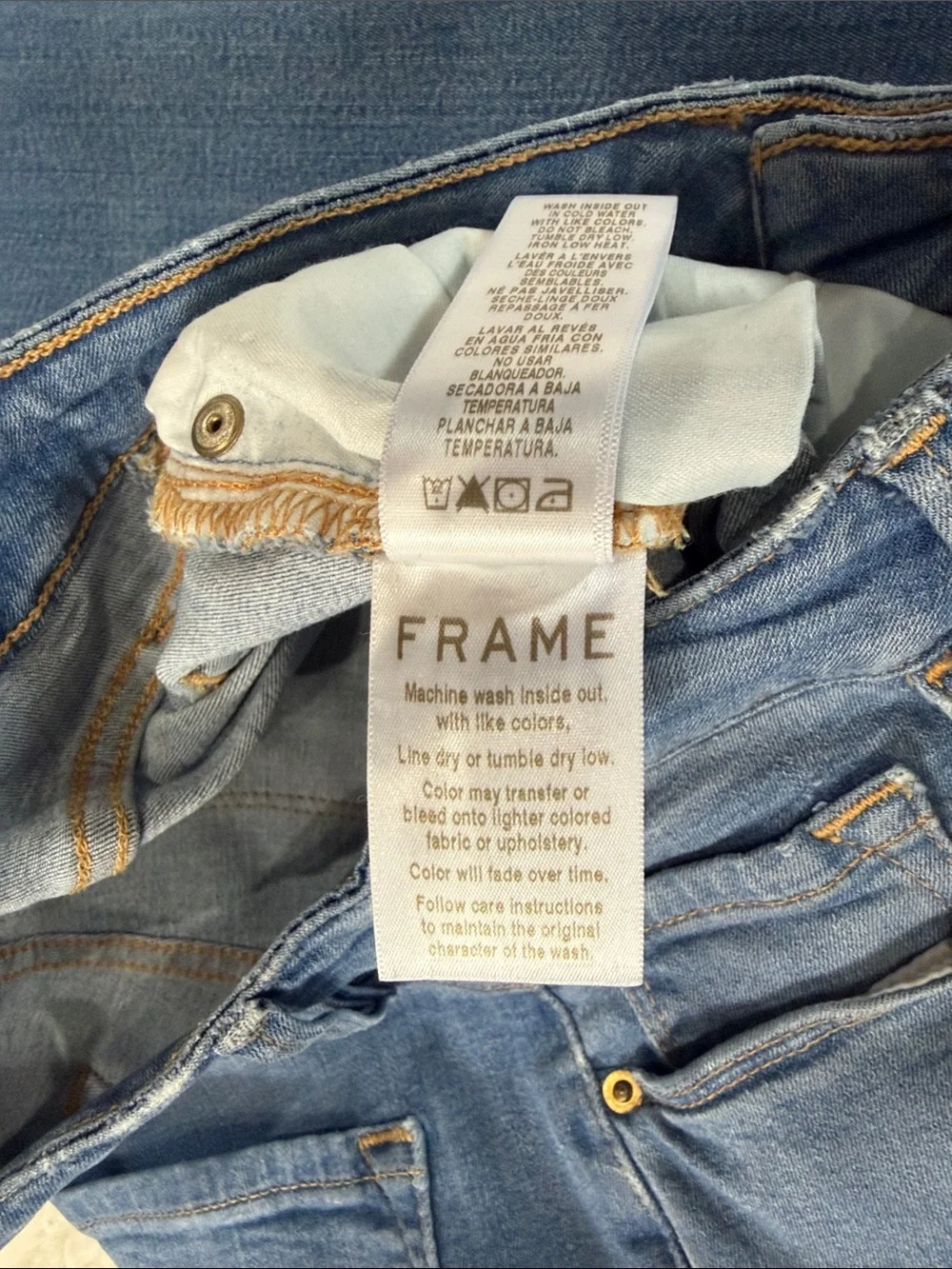 Frame Denim Light Blue Le Mini Boot,Size 27.